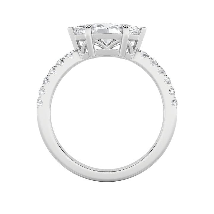 1.5Cttw Marquise Shaped Lab Grown Diamond (F/VS) East West Accented Ring in 14K Gold