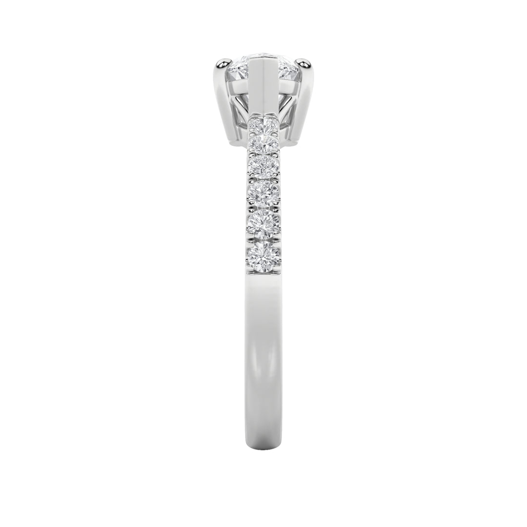 1.5Cttw Marquise Shaped Lab Grown Diamond (F/VS) East West Accented Ring in 14K Gold