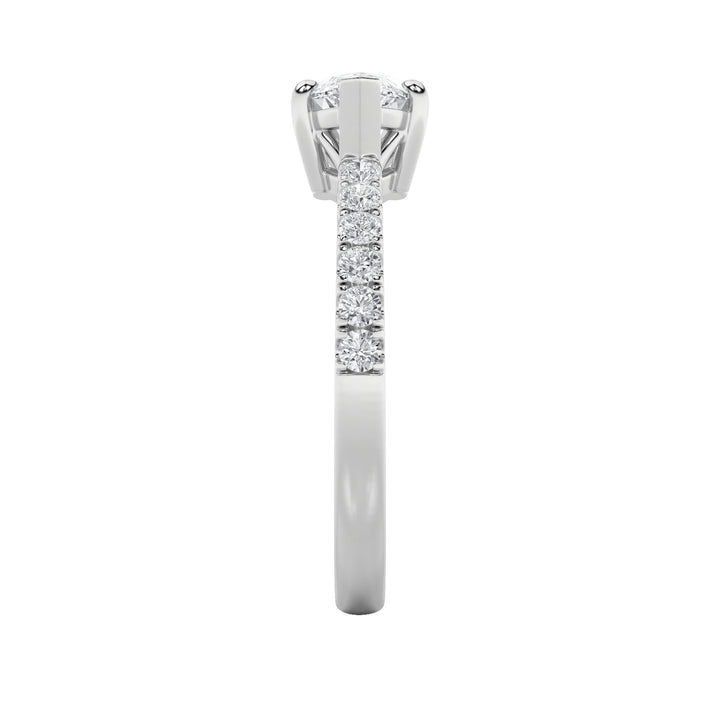 1.5Cttw Marquise Shaped Lab Grown Diamond (F/VS) East West Accented Ring in 14K Gold