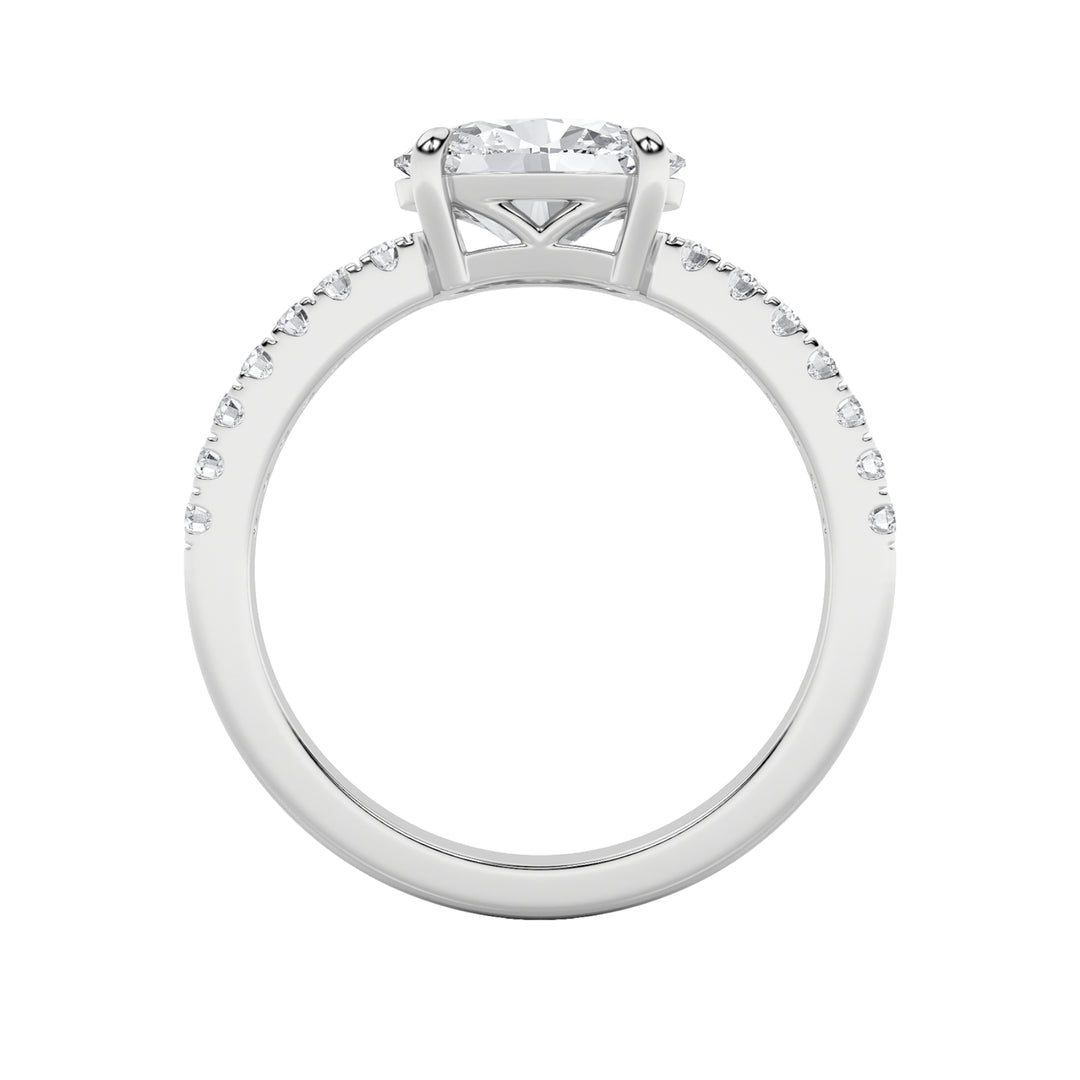 1.5Cttw Oval Shaped Lab Grown Diamond (F/VS) EastWest Accented Ring in 14K Gold