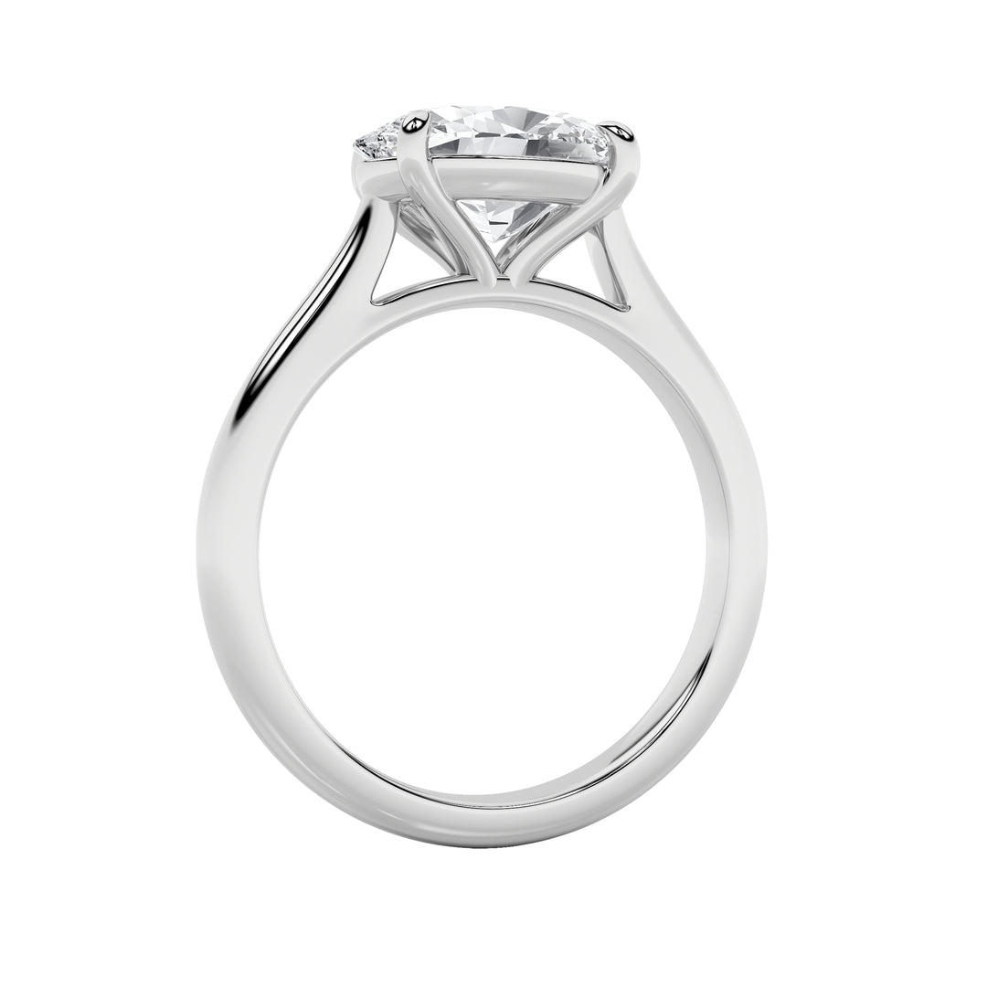 2Cttw Oval Shaped Lab Grown Diamond (F/VS) East West Accented Ring in 14K Gold