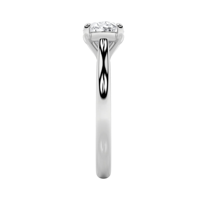 2Cttw Oval Shaped Lab Grown Diamond (F/VS) East West Accented Ring in 14K Gold