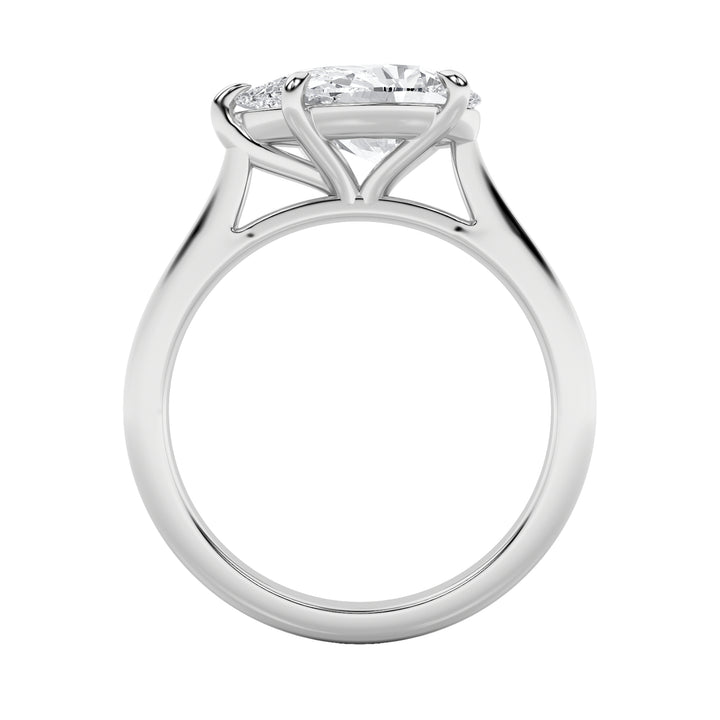 2Cttw Pear Shaped Lab Grown Diamond (F/VS) East West Accented Ring in 14K Gold
