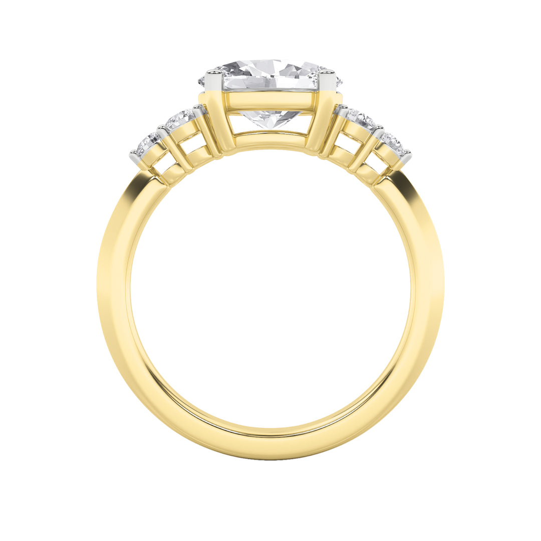 1.5Cttw Oval Shaped Lab Grown Diamond (F/VS) EastWest Five Stone Ring in 14K Gold