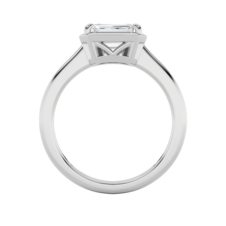 1.5Cttw Emerald Shaped Lab Grown Diamond (F/VS) East West Solitaire Ring in 14K Gold