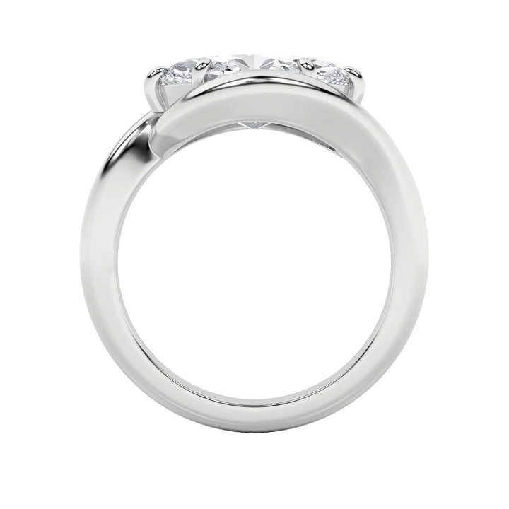 2Cttw Marquise Shaped Lab Grown Diamond (F/VS) East West Solitaire Ring in 14K Gold