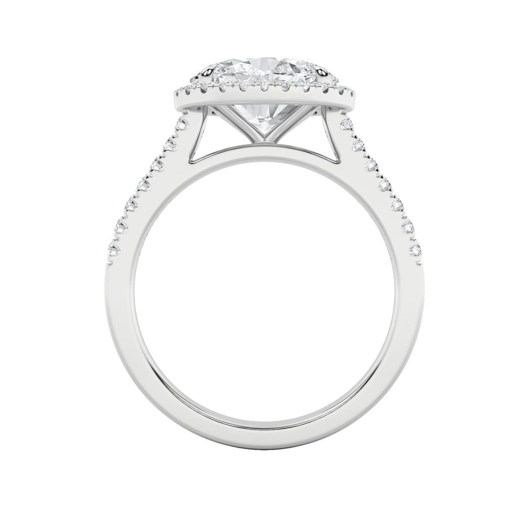 2Cttw Oval Shaped Lab Grown Diamond (F/VS) East West Accented Solitaire Ring in 14K Gold