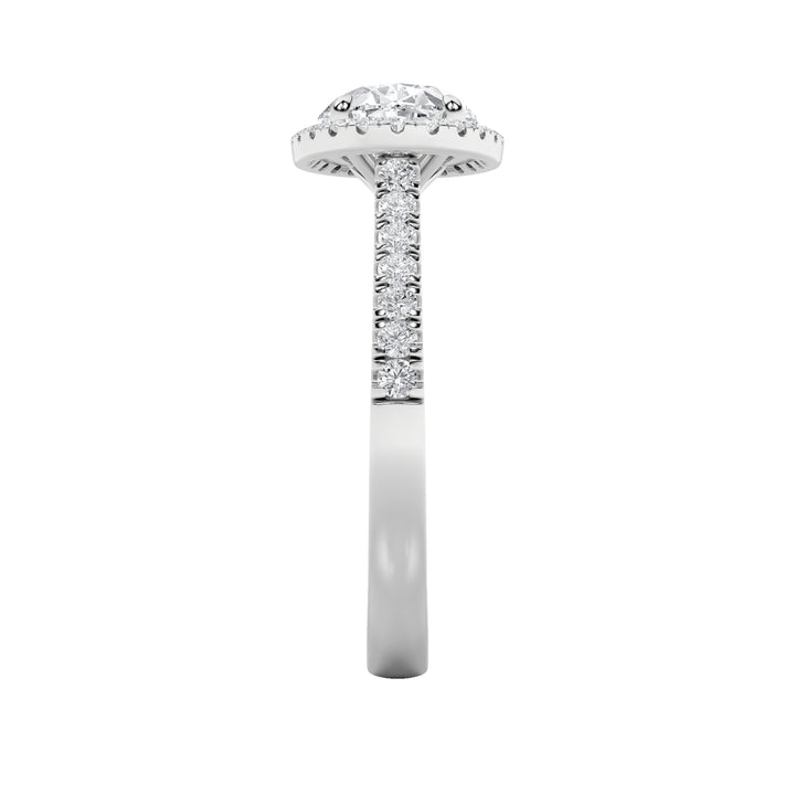 2Cttw Oval Shaped Lab Grown Diamond (F/VS) East West Accented Solitaire Ring in 14K Gold