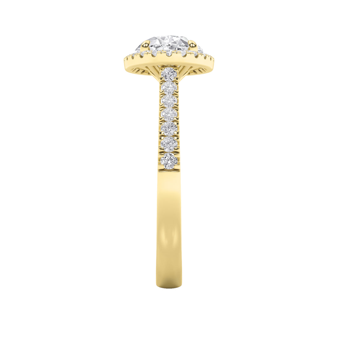 2Cttw Oval Shaped Lab Grown Diamond (F/VS) East West Accented Solitaire Ring in 14K Gold
