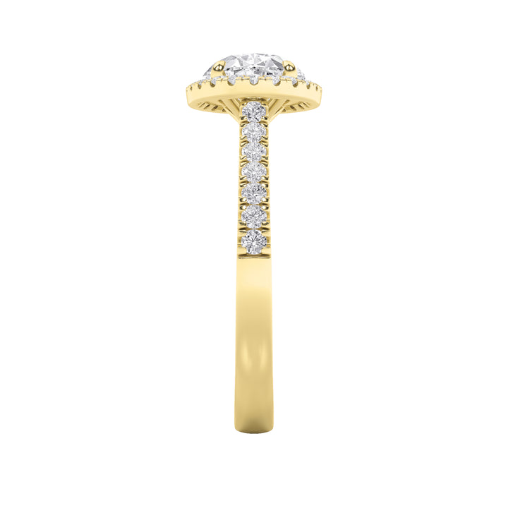 2Cttw Oval Shaped Lab Grown Diamond (F/VS) East West Accented Solitaire Ring in 14K Gold