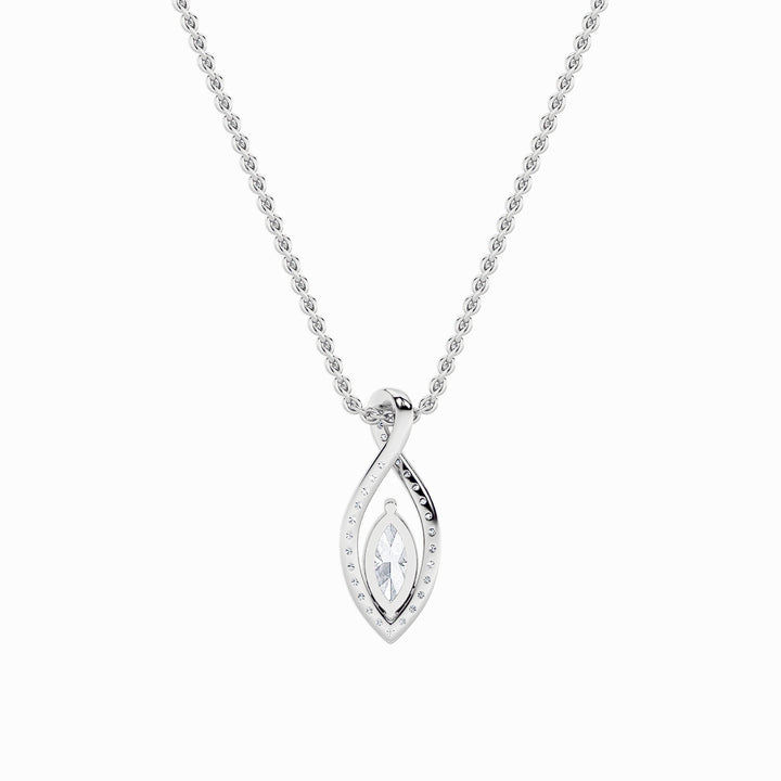 1.25Cttw Marquise Shaped Lab Grown Diamond (F/VS)Heart Shaped Pendant in 14K Gold