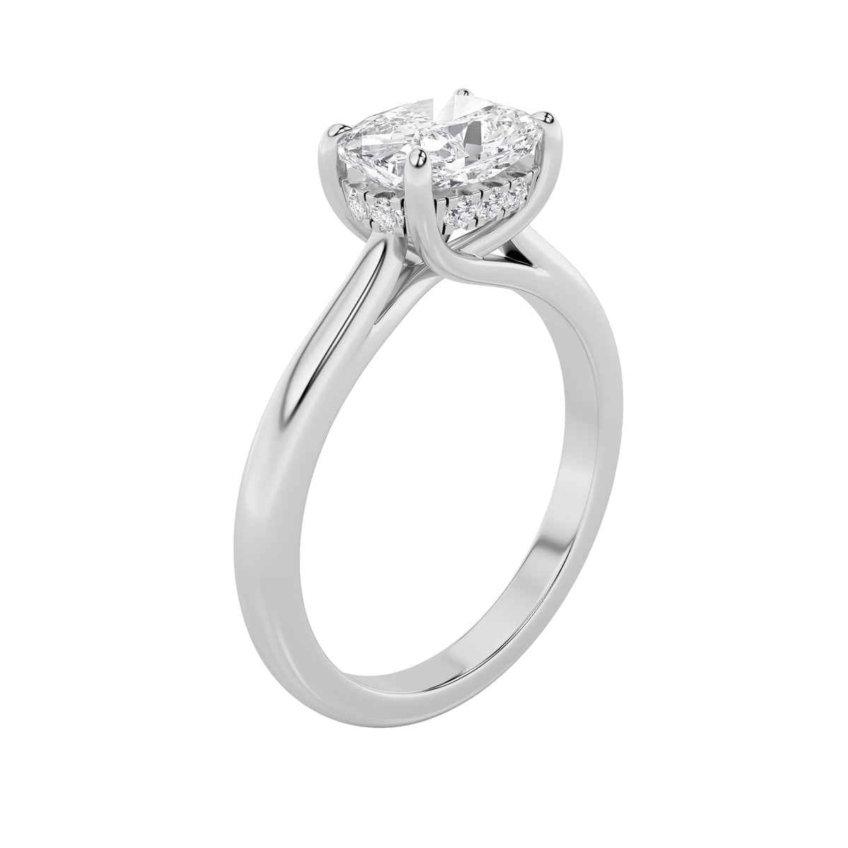 1.5Cttw Elongated Cushion Shaped Lab Grown Diamond (F/VS) East West Solitaire Ring in 14K Gold