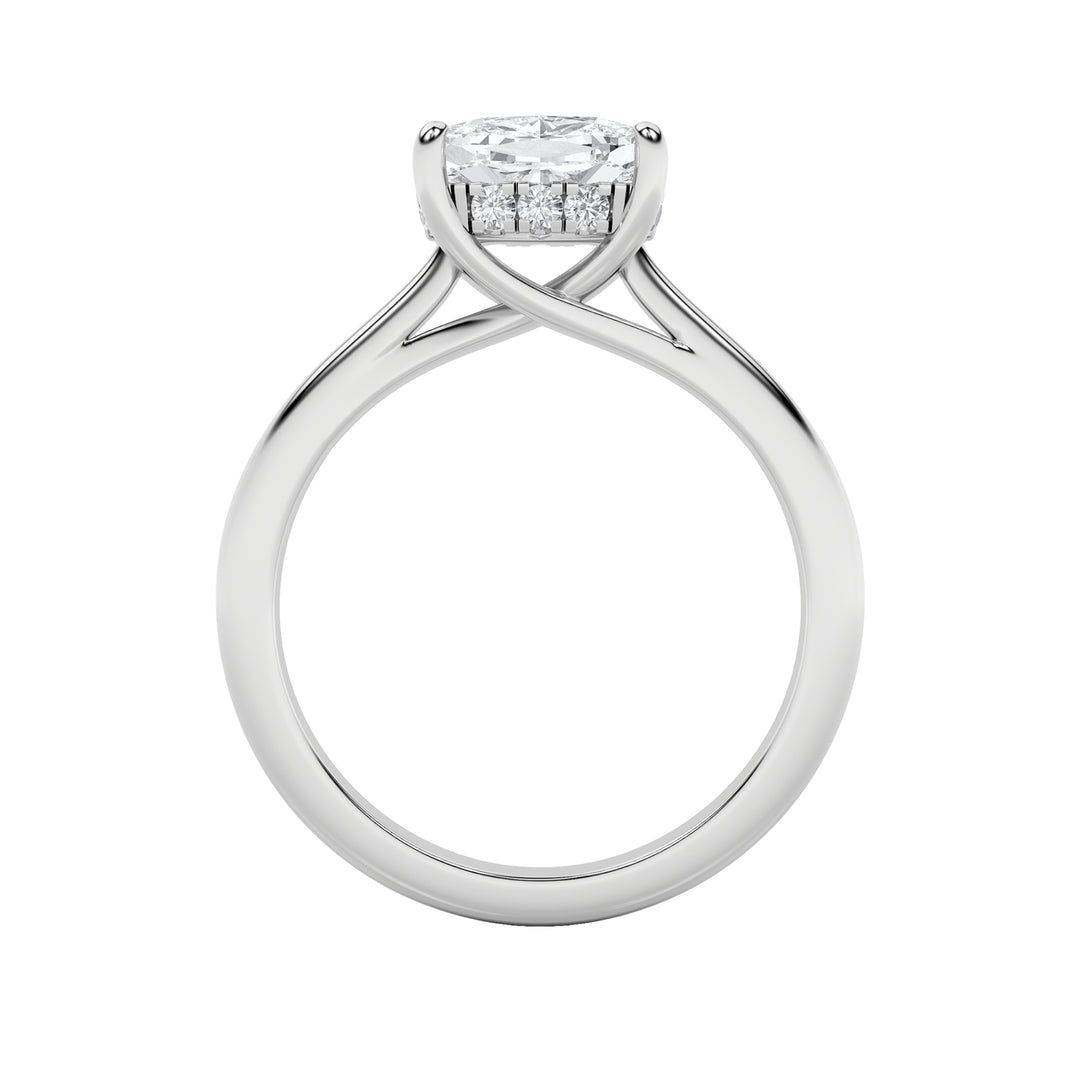 1.5Cttw Elongated Cushion Shaped Lab Grown Diamond (F/VS) East West Solitaire Ring in 14K Gold