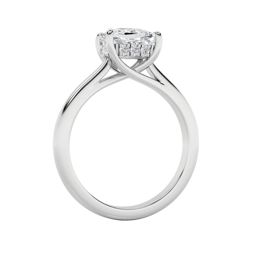 1.5Cttw Elongated Cushion Shaped Lab Grown Diamond (F/VS) East West Solitaire Ring in 14K Gold