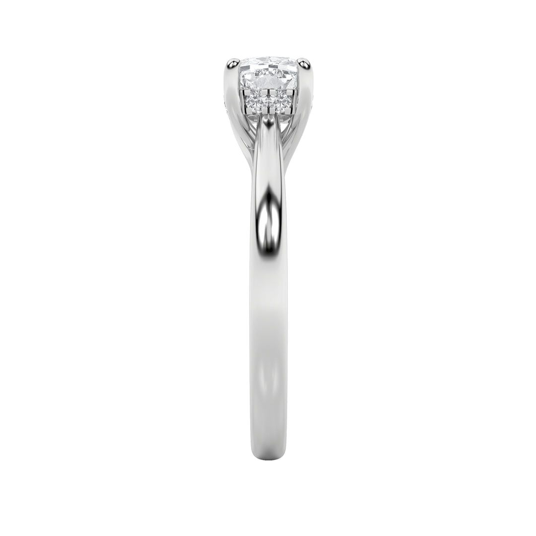 1.5Cttw Elongated Cushion Shaped Lab Grown Diamond (F/VS) East West Solitaire Ring in 14K Gold