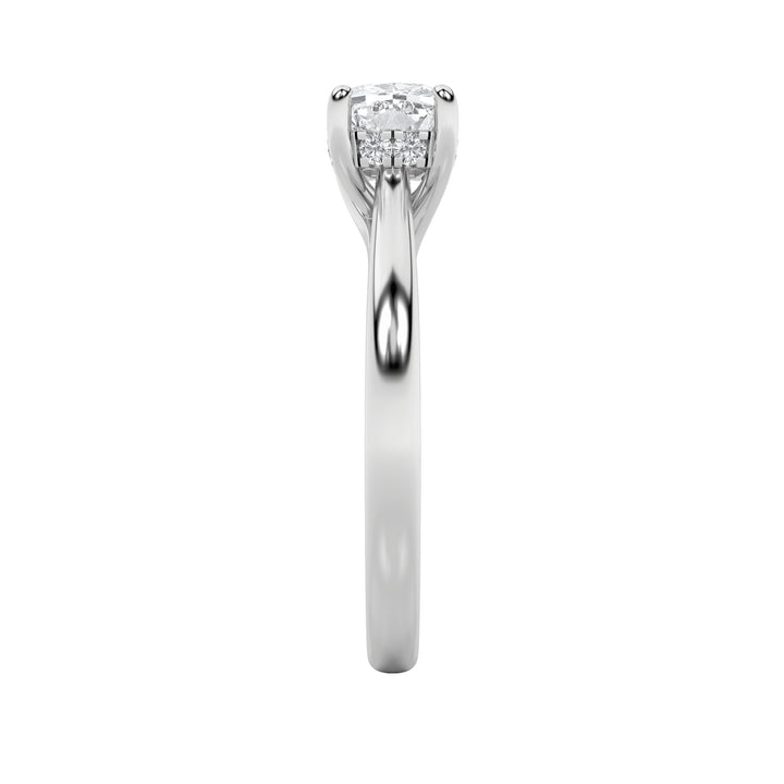 1.5Cttw Elongated Cushion Shaped Lab Grown Diamond (F/VS) East West Solitaire Ring in 14K Gold