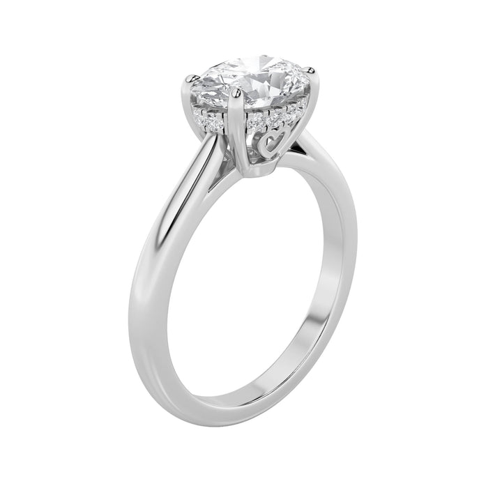 1.5Cttw Oval Shaped Lab Grown Diamond (F/VS) EastWest Solitaire Ring in 14K Gold