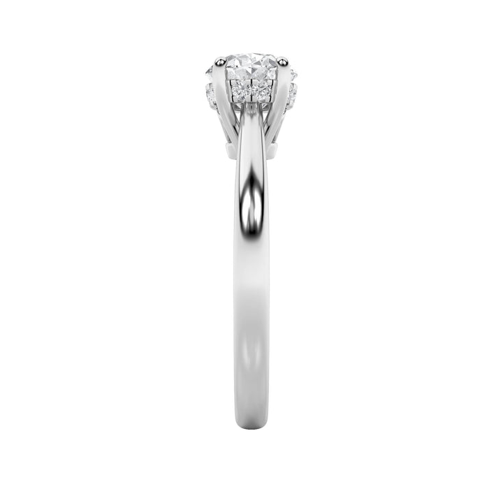 1.5Cttw Oval Shaped Lab Grown Diamond (F/VS) EastWest Solitaire Ring in 14K Gold