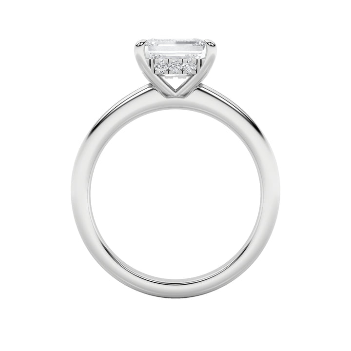 1.5Cttw Emerald Shaped Lab Grown Diamond (F/VS) East West Solitaire Ring in 14K Gold