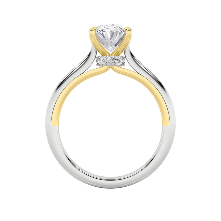 2Cttw Oval Shaped Lab Grown Diamond (F/VS) Solitaire Engagement Ring in 14K Gold