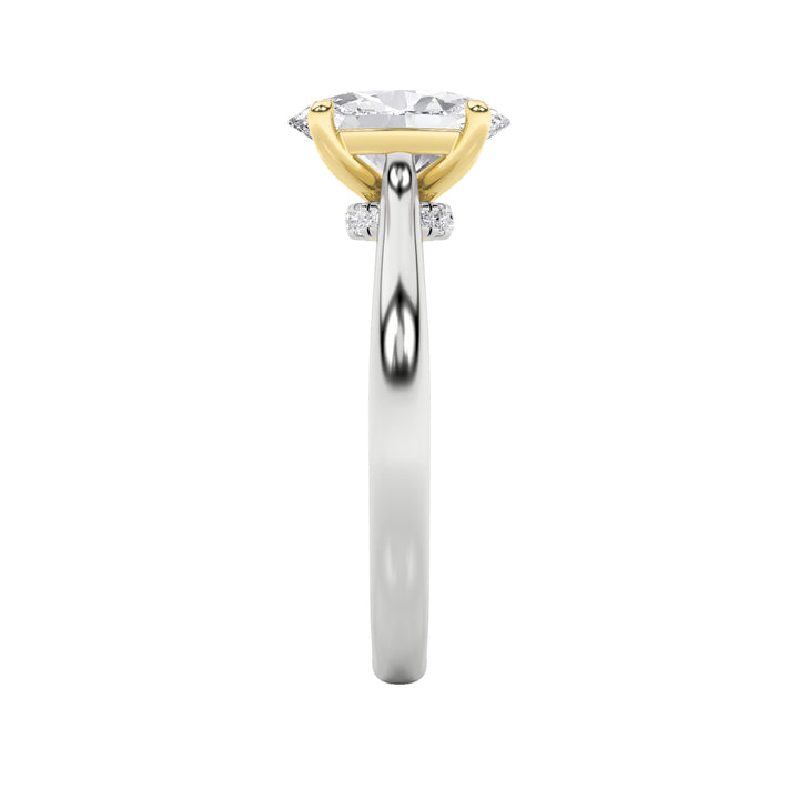 2Cttw Oval Shaped Lab Grown Diamond (F/VS) Solitaire Engagement Ring in 14K Gold