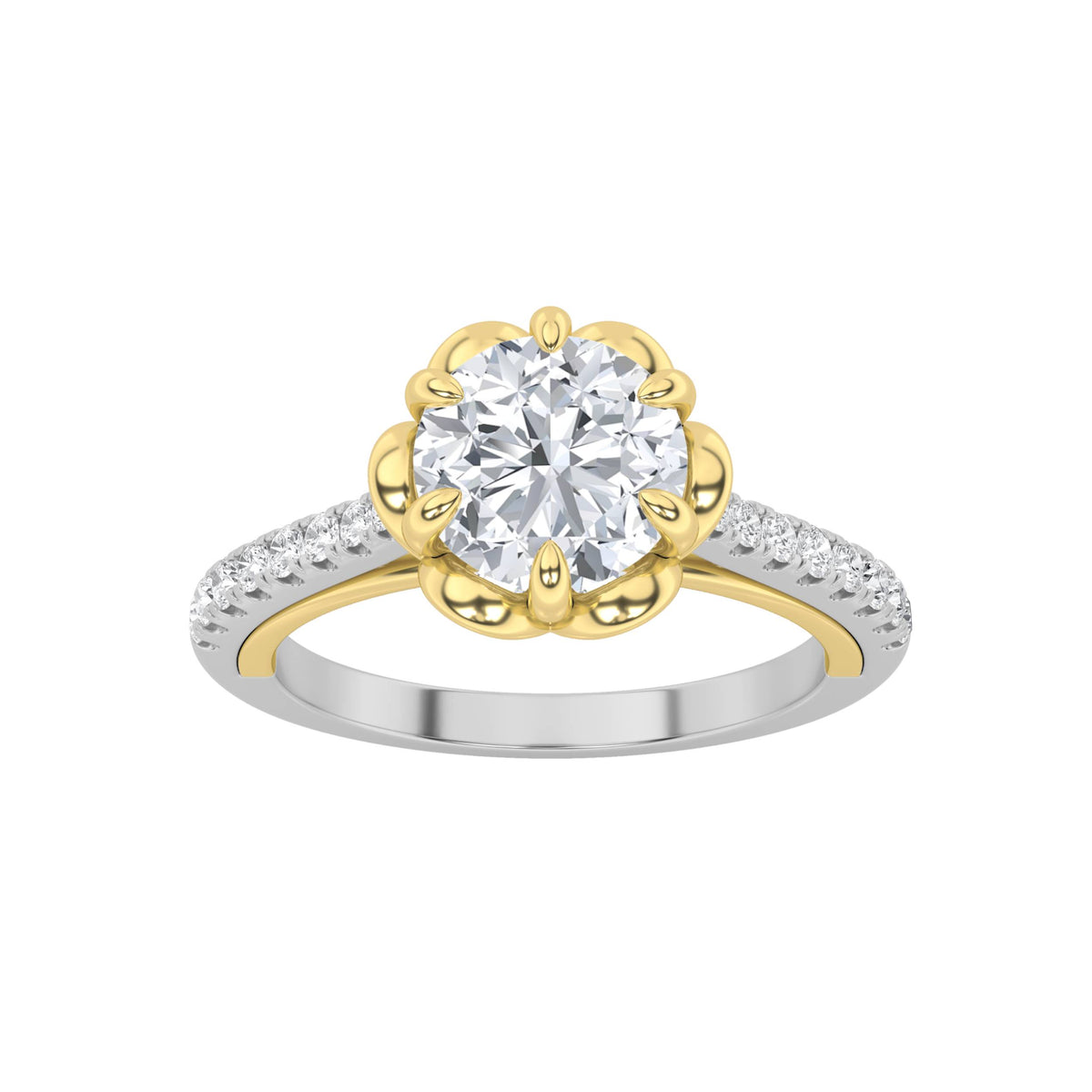 1.5Cttw Round Shaped Lab Grown Diamond (F/VS) Solitaire Engagement Ring in 14K Gold