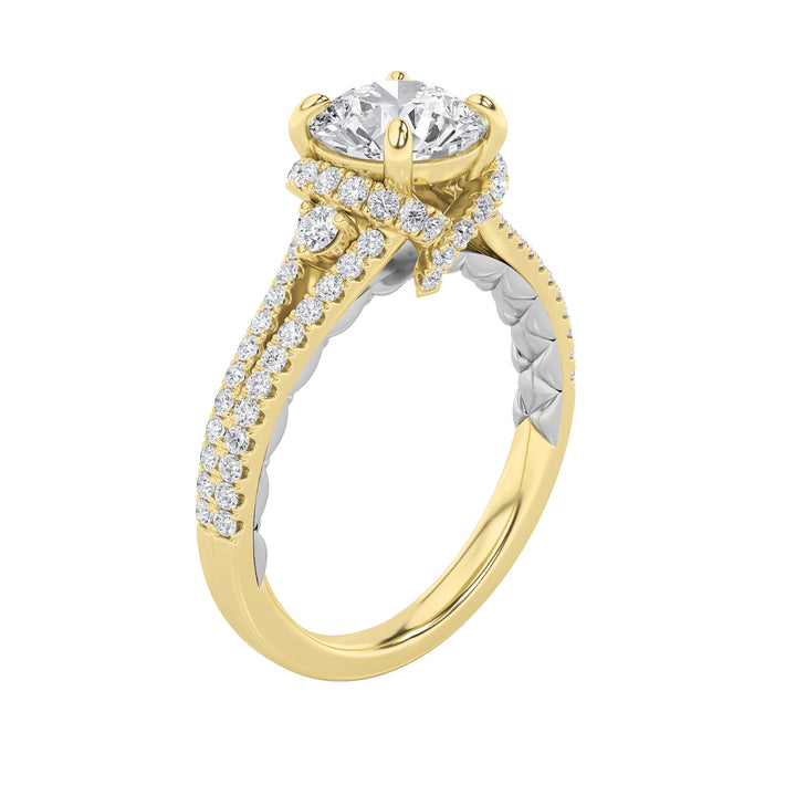 2Cttw Round Shaped Lab Grown Diamond (F/VS) Solitaire Engagement Ring in 14K Gold