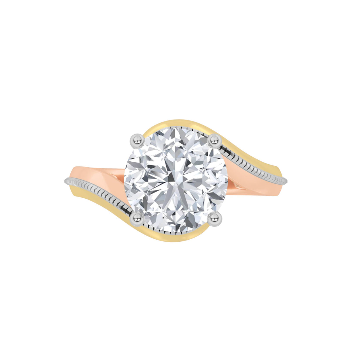 2Cttw Round Shaped Lab Grown Diamond (F/VS) Solitaire Engagement Ring in 14K Gold