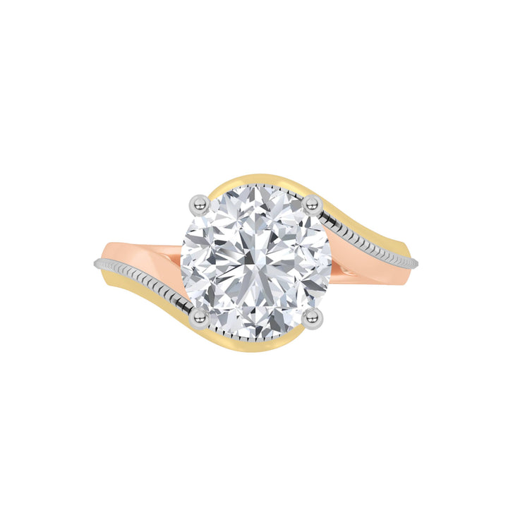 2Cttw Round Shaped Lab Grown Diamond (F/VS) Solitaire Engagement Ring in 14K Gold
