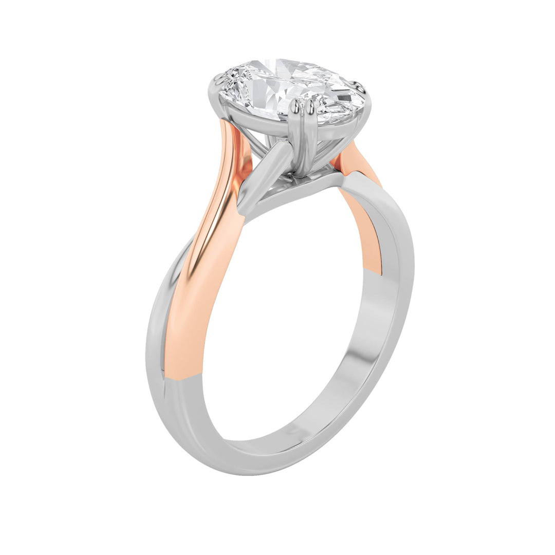 2Cttw Oval Shaped Lab Grown Diamond (F/VS) Solitaire Engagement Ring in 14K Gold