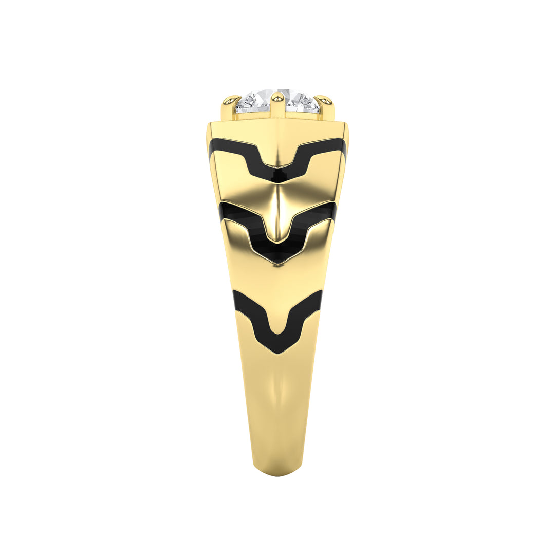 1.5Cttw Round Shaped Lab Grown Diamond (F/VS) Mens Ring in 14K Gold