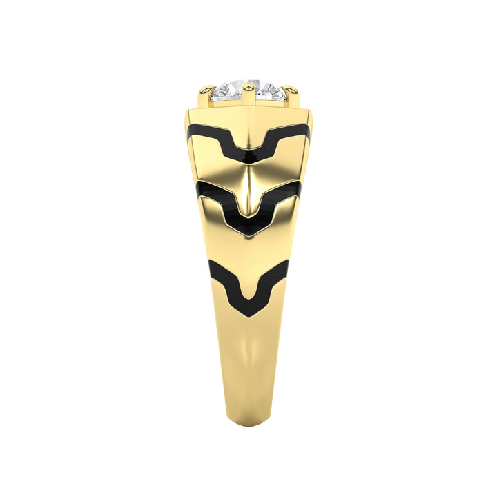 1.5Cttw Round Shaped Lab Grown Diamond (F/VS) Mens Ring in 14K Gold