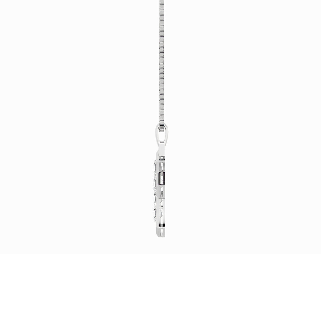 6Cttw Asscher Shaped Lab Grown Diamond (F/VS) Cross Pendant in 14K Gold