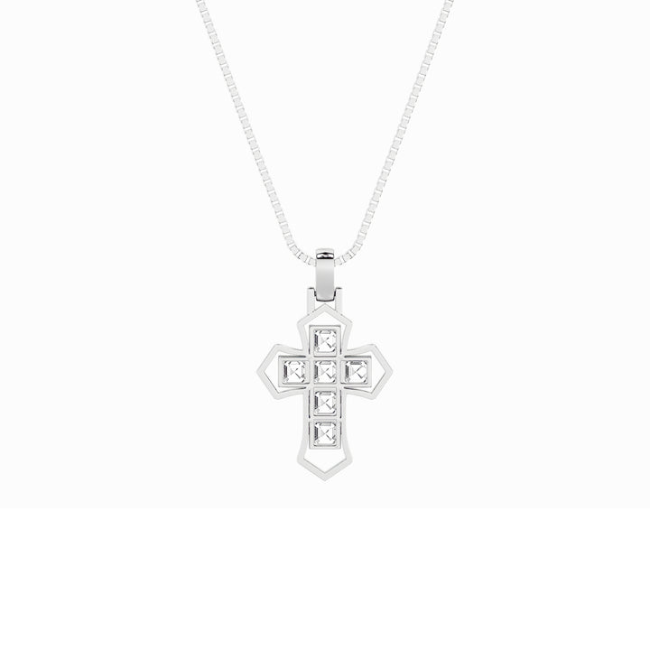 6Cttw Asscher Shaped Lab Grown Diamond (F/VS) Cross Pendant in 14K Gold
