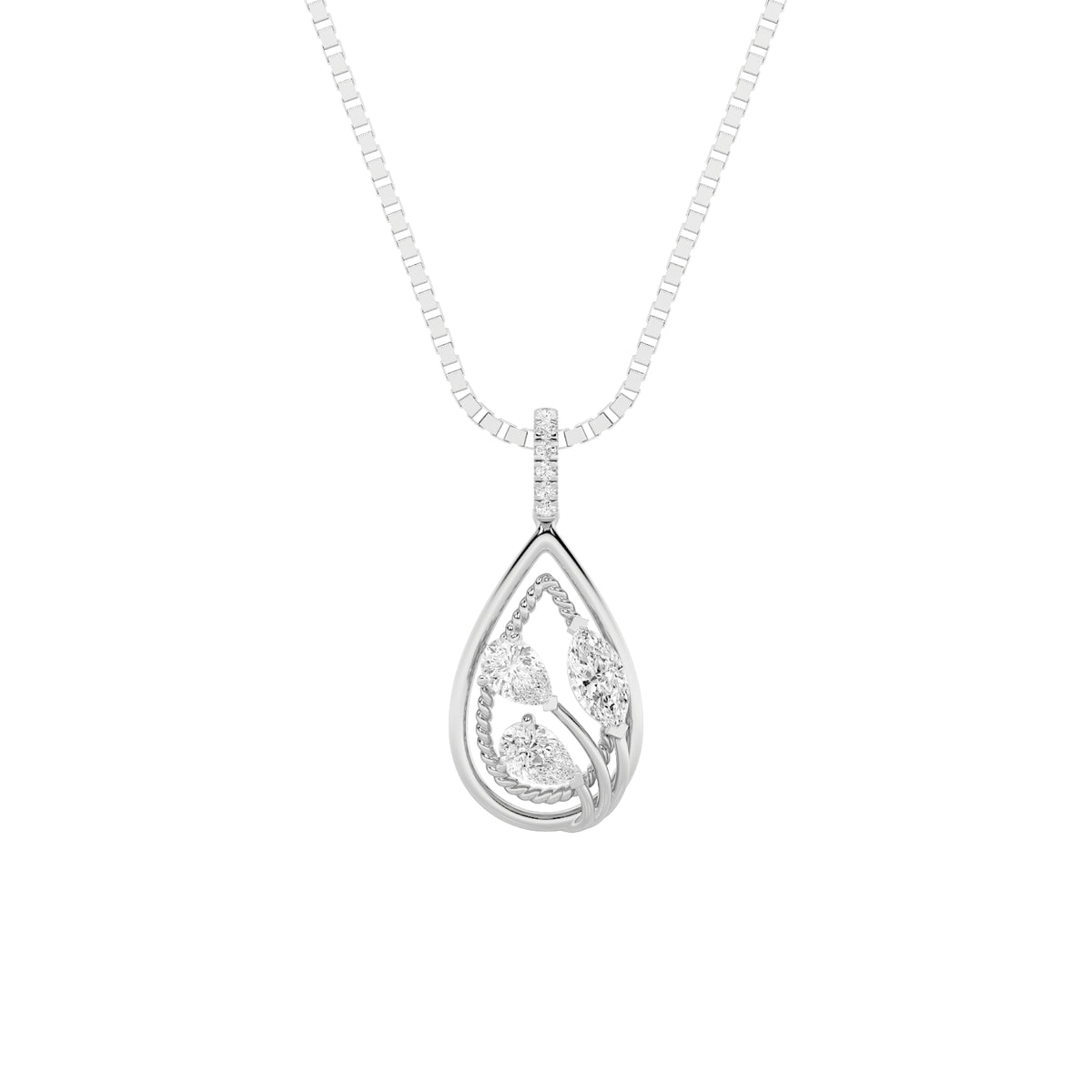 1Cttw Marquise Shaped Lab Grown Diamond (F/VS) Pendant in 14K Gold