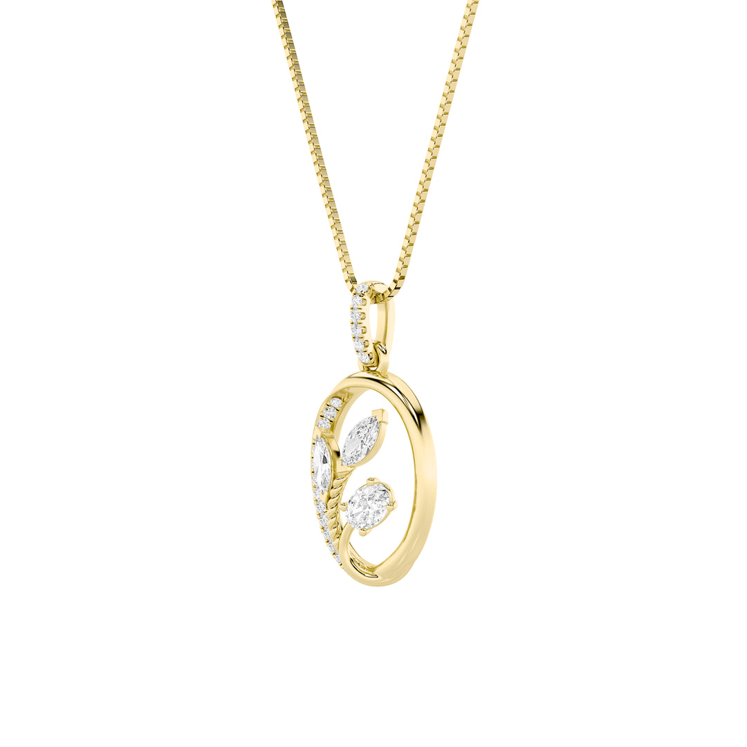 1Cttw Oval Shaped Lab Grown Diamond (F/VS) Pendant in 14K Gold