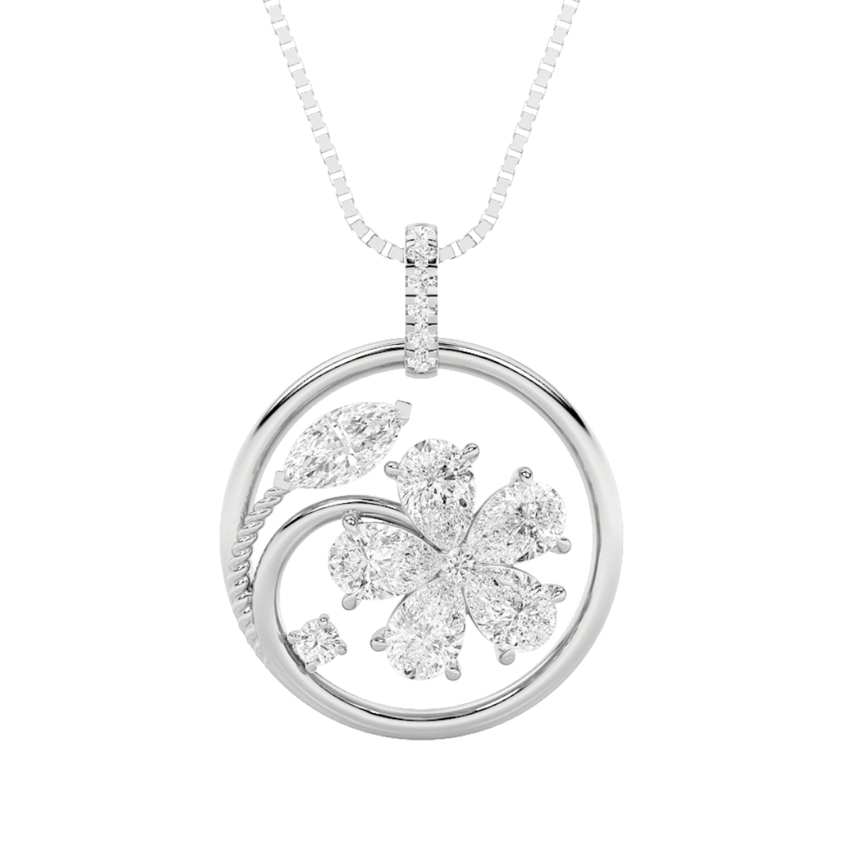 2Cttw Marquise Shaped Lab Grown Diamond (F/VS) Pendant in 14K Gold