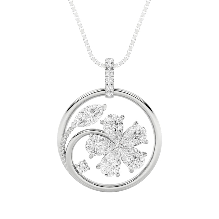 2Cttw Marquise Shaped Lab Grown Diamond (F/VS) Pendant in 14K Gold