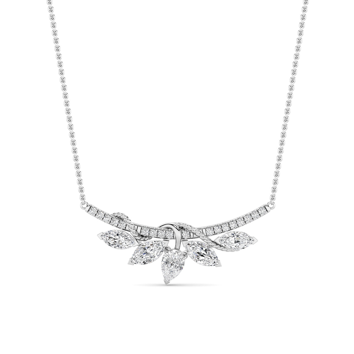 1.5Cttw Pear Shaped Lab Grown Diamond (F/VS) Necklace in 14K Gold