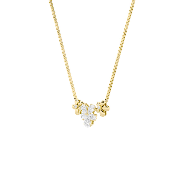 2Cttw Pear Shaped Lab Grown Diamond (F/VS) Fancy Flower Necklace in 14K Gold