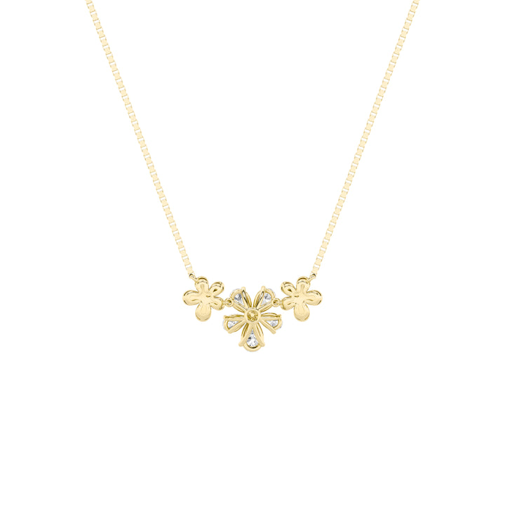 2Cttw Pear Shaped Lab Grown Diamond (F/VS) Fancy Flower Necklace in 14K Gold