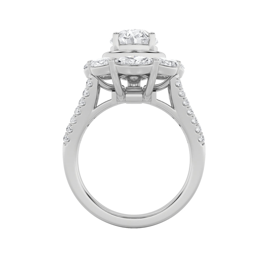 3.75Cttw Oval Shaped Lab Grown Diamond (G/VS)  Ring in 14K Gold
