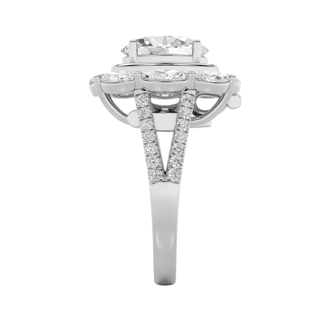 3.75Cttw Oval Shaped Lab Grown Diamond (G/VS)  Ring in 14K Gold