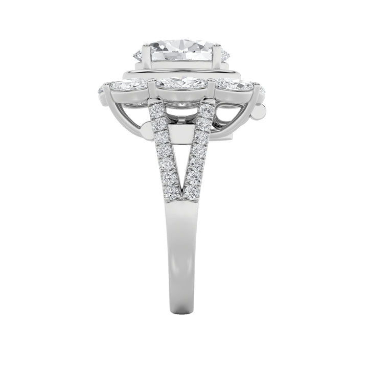 3.75Cttw Oval Shaped Lab Grown Diamond (G/VS)  Ring in 14K Gold