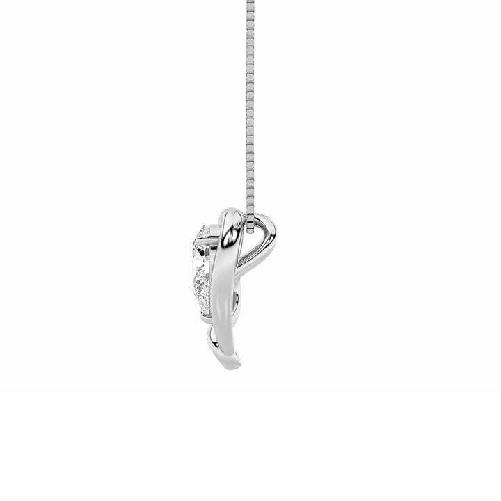 0.5Cttw Pear Shaped Lab Grown Diamond (F/VS) Heart Pendant in 14K  White Gold