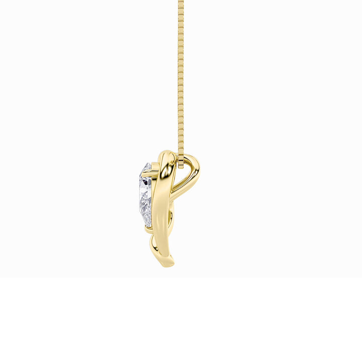 0.5Cttw Pear Shaped Lab Grown Diamond (F/VS) Heart Pendant in 14K Yellow Gold