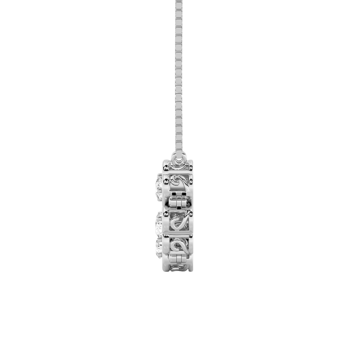 1Cttw Round Shaped Lab Grown Diamond (F/VS) HeartShaped Necklace in 14K Gold