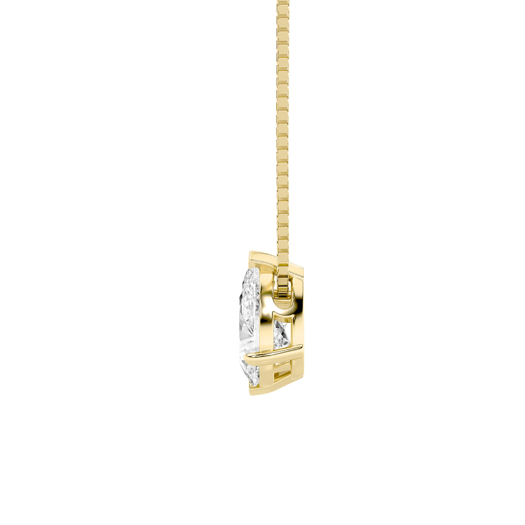 2.5Cttw Pear Shaped Fancy Yellow & White Lab Grown Diamond (F/VS) Two Stone Fancy Pendant in 14K Gold