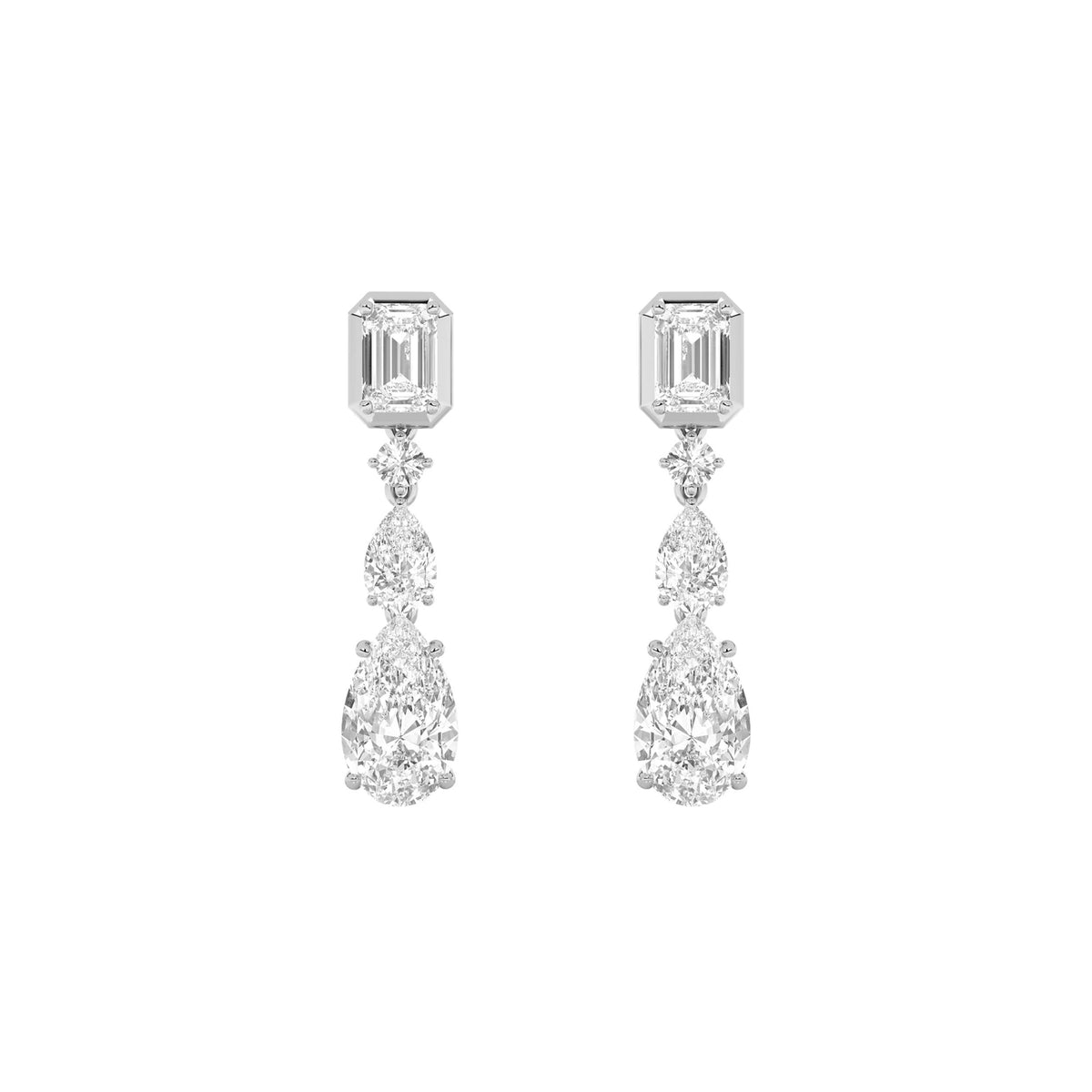 4.5Cttw Pear Shaped Lab Grown Diamond (F/VS) Dangle Earrings in 10K Gold