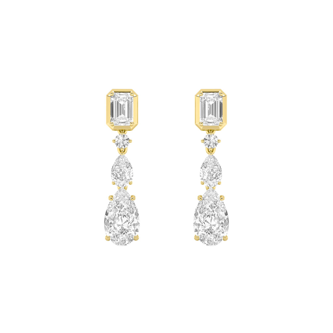 4.5Cttw Pear Shaped Lab Grown Diamond (F/VS) Dangle Earrings in 14K Gold